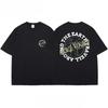 Sommermote Heavyweight Retro menns engelske bokstaver 100 % bomull trykt rundhals Høykvalitets Casual Fitness Street T-skjorte