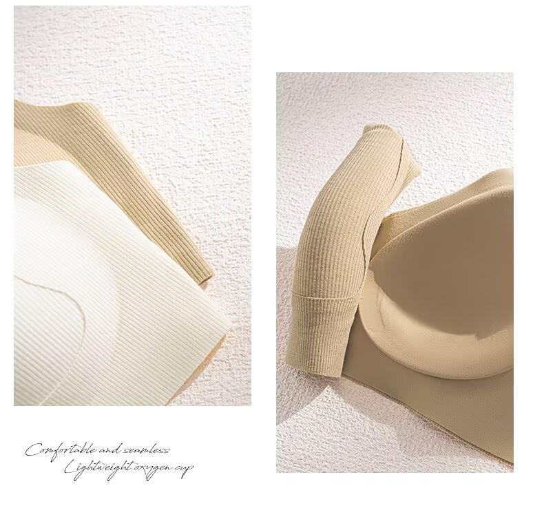 Women's Seamless Anti-Gravity Bra: Gather & Lift, Wire-Free, Side Support, Semi-Fixed Cup, Anti-Sagging for Small Breasts – Perfect for Fall/Winter.