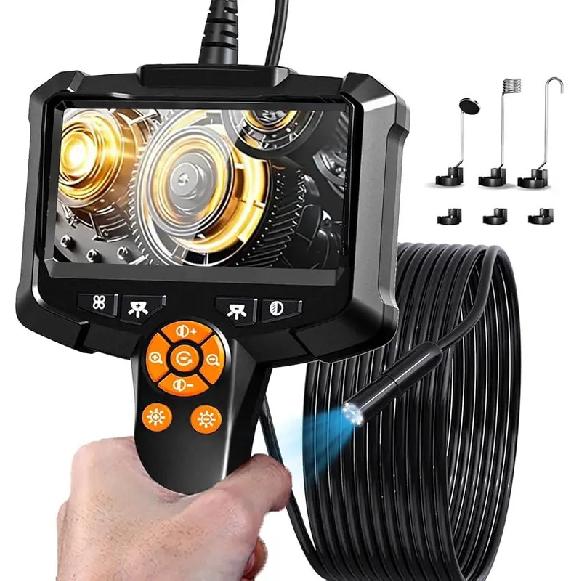 Endoscope Camera with 4.3 Inch IPS HD Screen Borescope Camera HD1080P with 8LED Lights IP67 Waterproof Inspection Camera for Car
