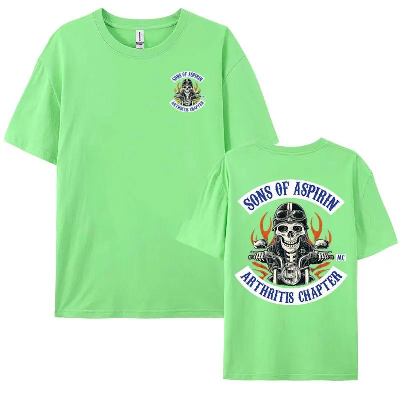Motorcycle SoA - Sons of Aspirin - Funny Biker T Shirt Men's Fashion Gothic Oversized T-shirts Male Vintage Cool Casual Tees Y2k