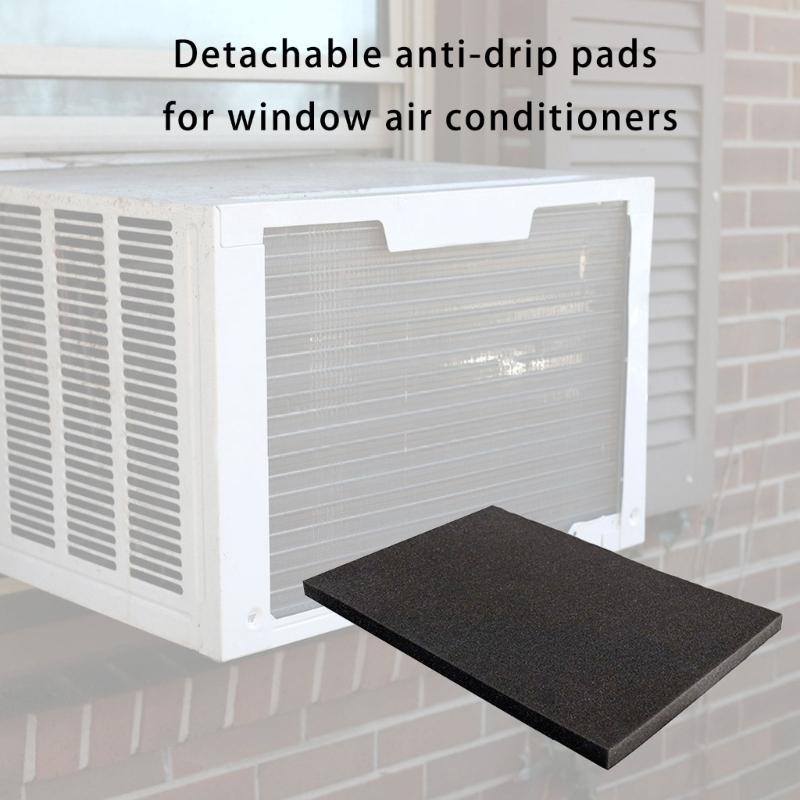2Pcs Noise Reducing Magnetic Air Conditioner Drip Cushion For Window Unit Removable Rain Cover With High Density Foam