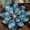 10-Inch Hanging Wind Spinner with Enchanting Flower Design – Vibrant Blue & Turquoise Art Wind Chime with 360° Hook