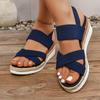 Fashion 2025 Plus Size Sandals Summer Casual Shoes for Women Comfortable Non-slip Walking Sandals Slip On Elastic Fabric Female Shoes