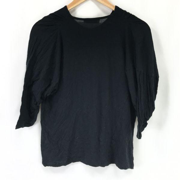 Prada Shirring Sleeve Short Sleeve T-shirt Women's L black(USED)