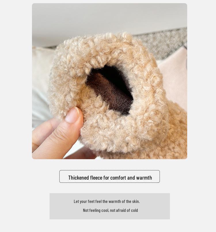 2025 Mädchen Winter Schneestiefel: Warmer Pelz, Samt gefüttert, zweilagige Baumwolle