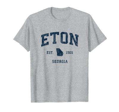 Eton Georgia GA Vintage Athletic Navy Sport Design T-Shirt