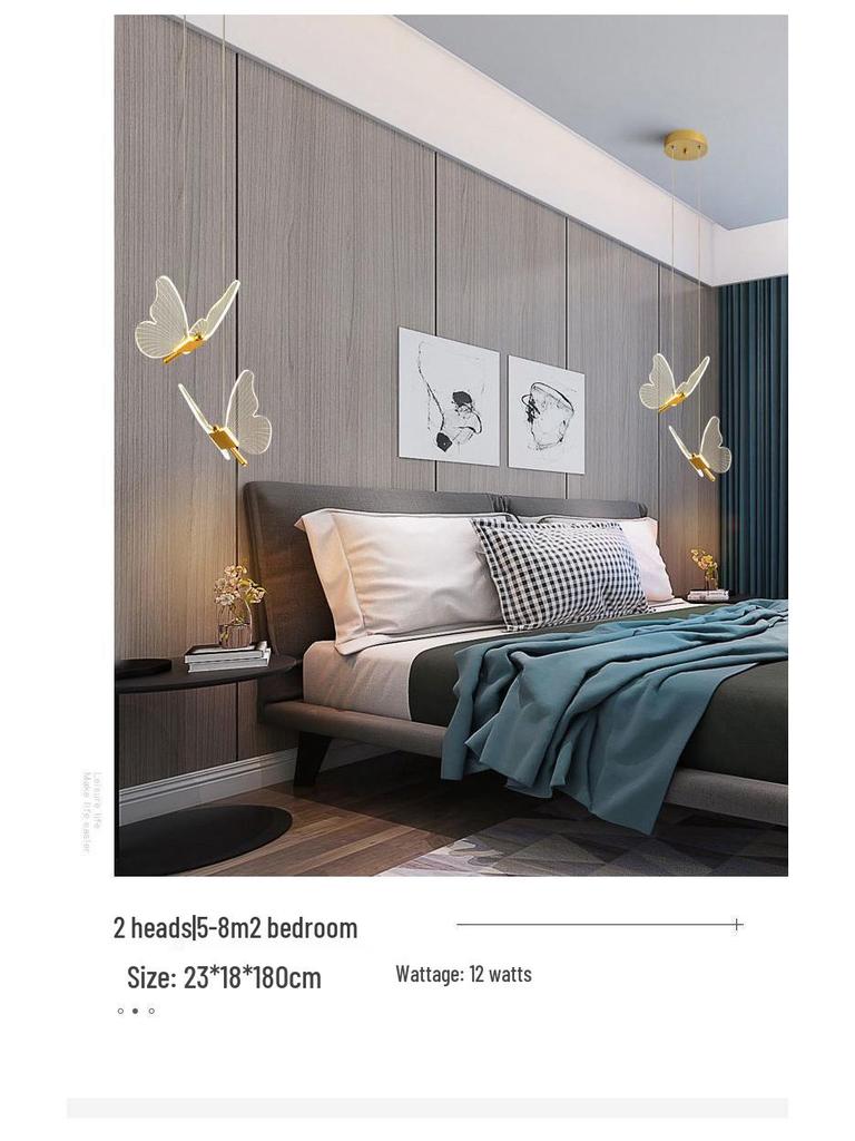 Nordic Modern Butterfly LED Chandelier for Bedroom & Bar Counter