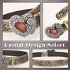 [One Limitation] Belt Buckle Heart Retro Rose Casual Fashion Men's Women's BP921 (Beige)