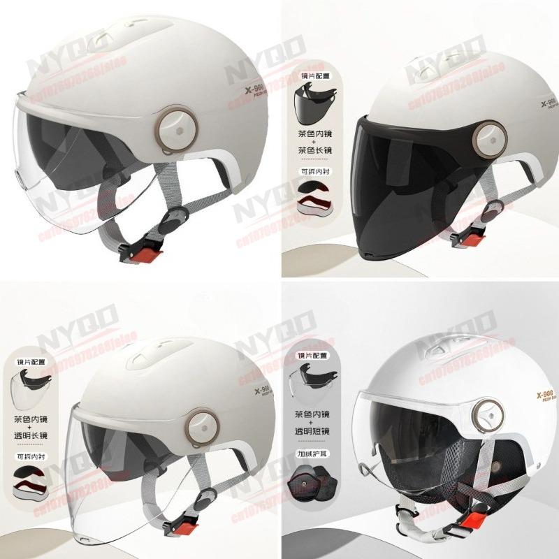 Motorcycle Helmet for Men and Women Four Season Universal Dual Lens Wear-resistant and Scratch Resistant Safety Riding Helmet