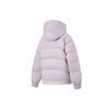 Li Ning Fitness Series Solid Color Water Resistant Anti Static Loose Fit Hooded Down Jacket Women Outerwear Silk-Purple AYMT094-2
