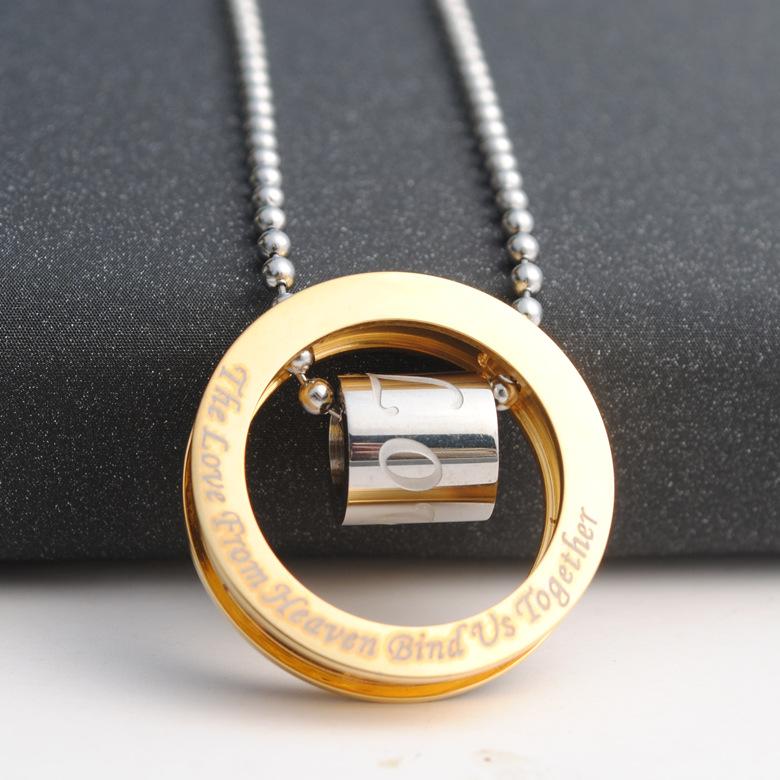 Couple Necklace Men'S Fashion Pendant Personalized Fashion Letter Necklace Titanium Steel Necklace Pair Price