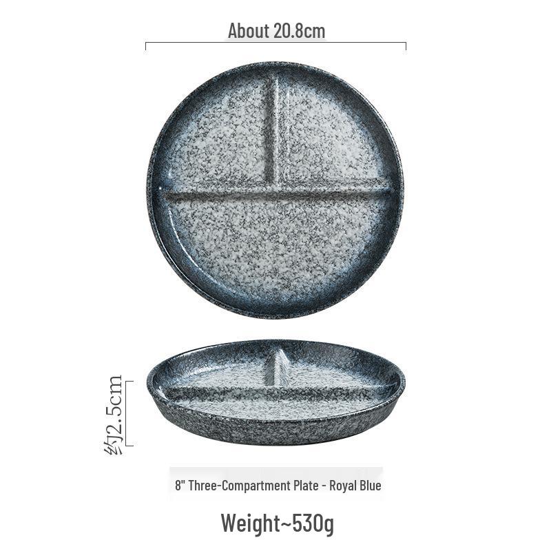 Japanese Ceramic Divided Meal Plate for Portion Control and Postpartum Care