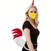 Ensemble de 5 pièces Serre-tête et Queue de Coq - Serre-tête de Coq Moelleux avec Langue, Nez et Pieds, Accessoire de Costume Cosplay Fête Halloween pour Adulte