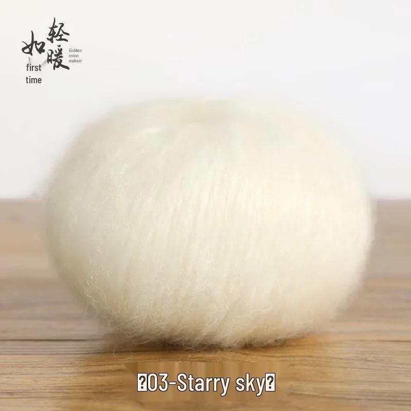 Hand-Knitted Glitter Mohair Wool Sweater and Scarf Coat