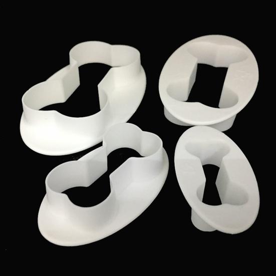 4 Pcs Dog Bone Cake Stencil Decorating Fondant Cookie Cutter DIY Molds Tool