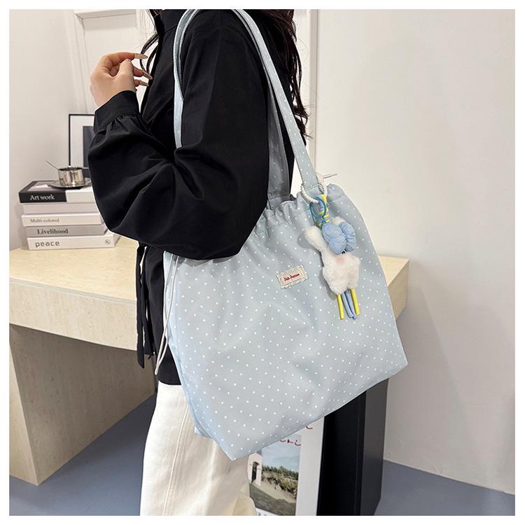 2026 Spring/Summer Korean-Style Polka Dot Girly Tote - Versatile Commute Shoulder Bag