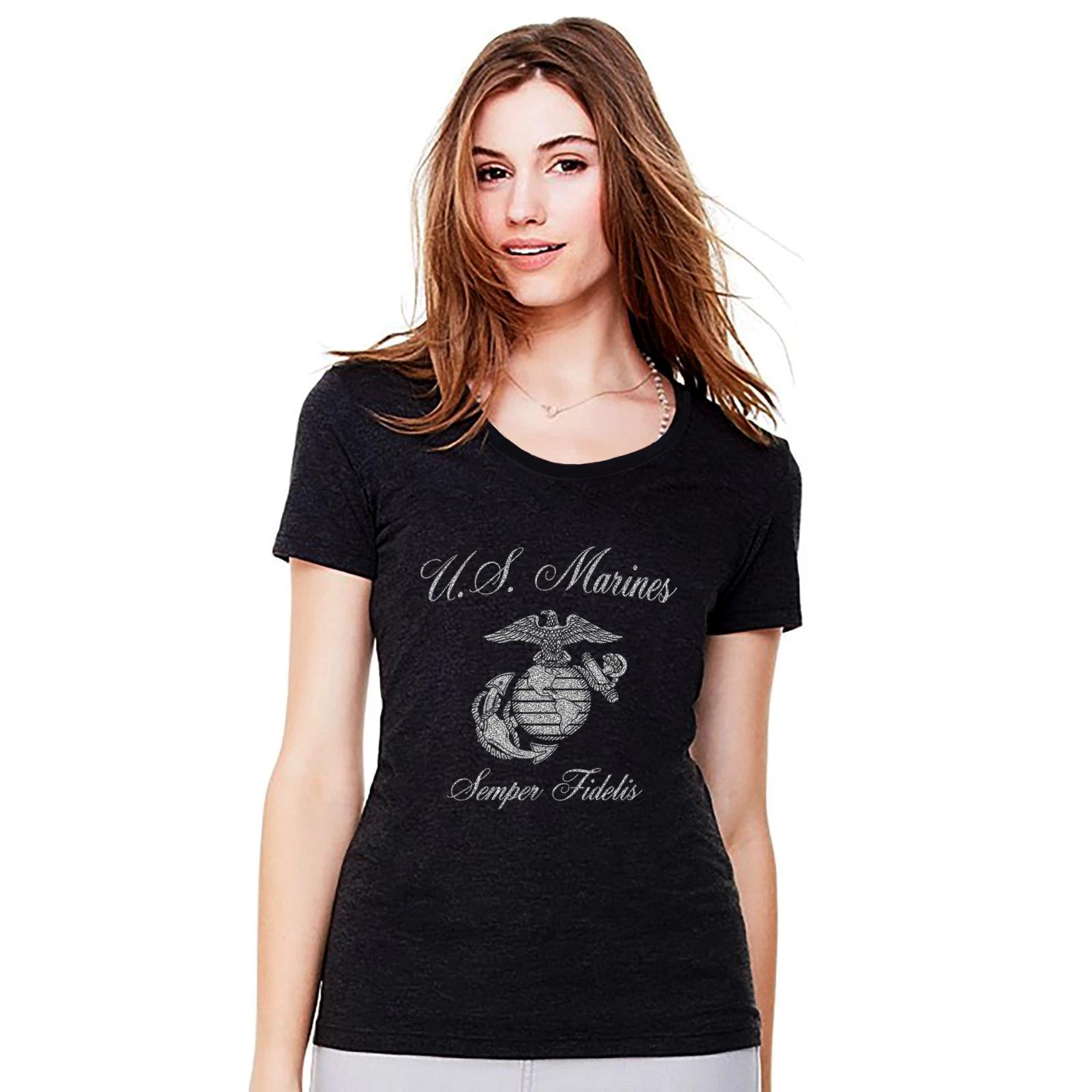 United States Marines Ladies Glitter Tees New T Shirt Officially licensed S