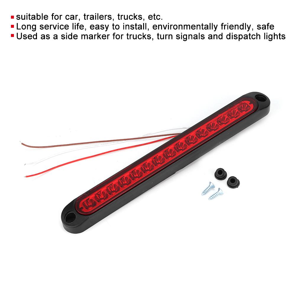 Rear Light Trailer High Brake Lamp Turn Signal Truck 15LEDs 10-30V