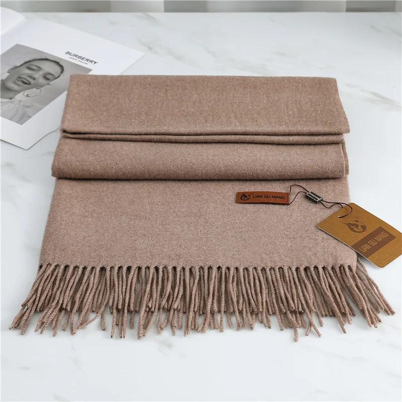 New Imitation Cashmere Thickened Warm Solid Scarf Winter for Men Women Shawl Fashion Neck Bib Long Scarves Headband Muffler