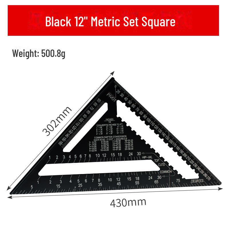 

Высокоточная многофункциональная линейка из алюминиевого сплава с углом 45° для деревообработки и утолщенным краем из нержавеющей стали