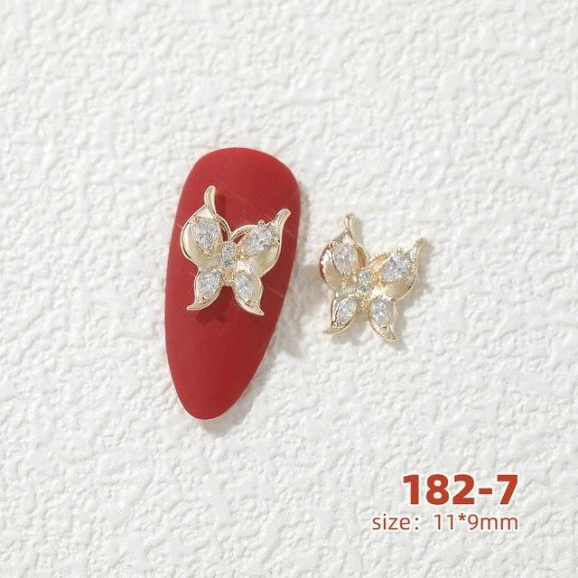 10 bucăți Fluture Zircon Decor unghii Bijuterii Zircon Cristal Perle Pandantiv Manichiura Strass de înaltă calitate Accesorii