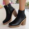 Fashion Women Ankle Boots New Fashion Pointed Toe Western Retro Style Heels Boots Platform Casual Comfortable Side Zipper Women Shoes