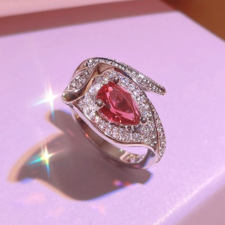 New Womens Jewelry Three piece Set with Irregular Red Zircon Party Jewelry