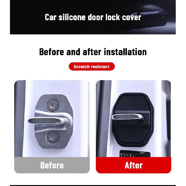 Pour JEEP RENEGADE 2015-2025 Housse de Protection en Silicone pour Boucle de Verrouillage de Porte de Voiture Coussinet Élastique Anti-Collision Absorbeur de Chocs