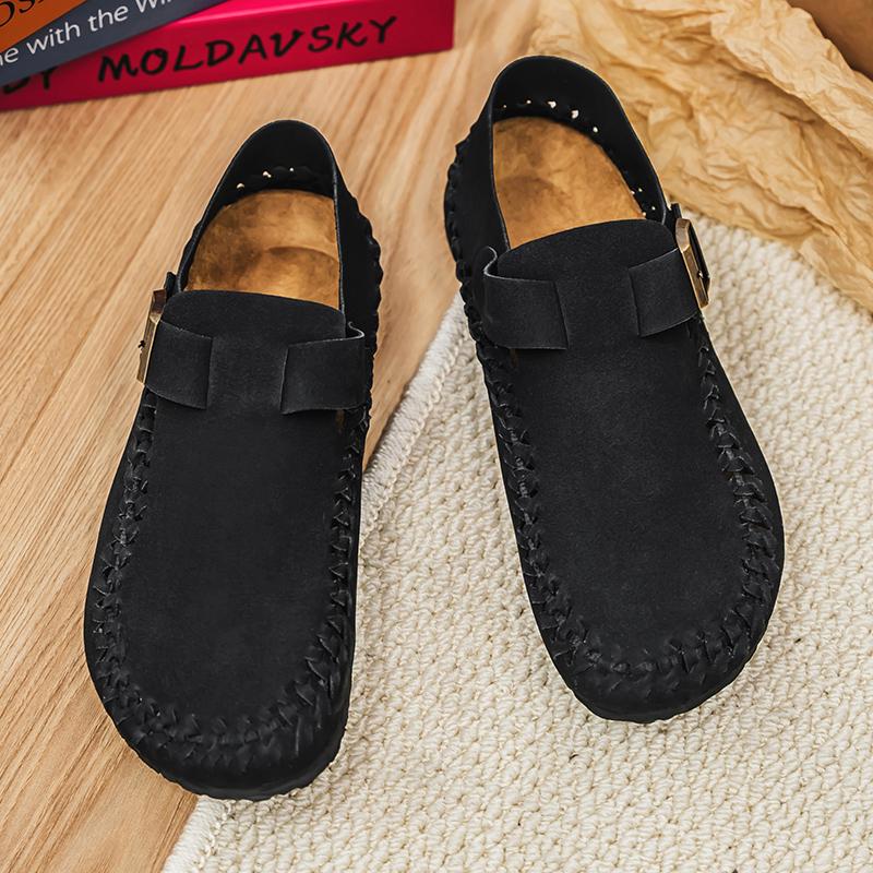 Fashion Handmade Leather Men's Loafers Spring Autumn Casual Flats Soft Sole Driving Shoes Fashion Male Slip on Flats Sneakers Moccasins