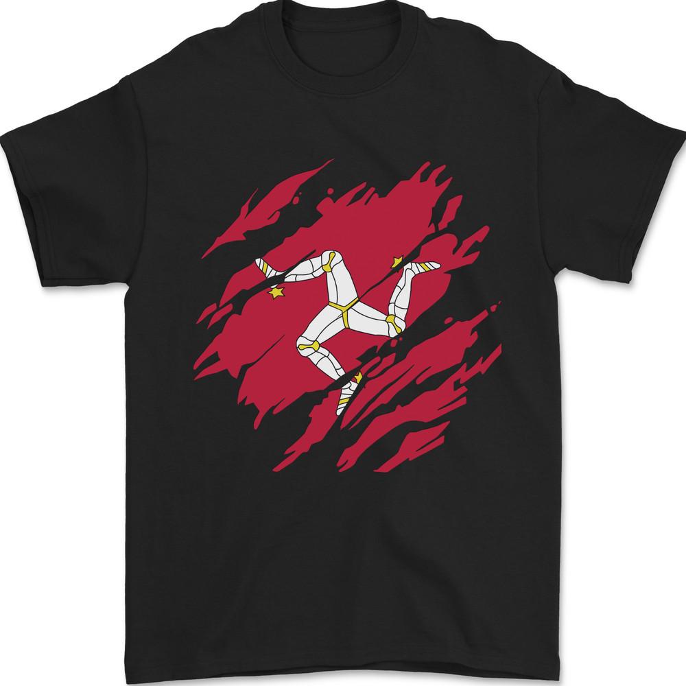 Torn Flag Isle of Man Mens T-Shirt Cotton Unisex T-Shirt M