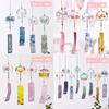 Jumei Wind Chime Set, Handmade Glass, 8 Pieces, Enjoy the Cool Summer Spirit, Stylish Interior Decor, Souvenir Gift, Ornament (with Paper Strips) - Se