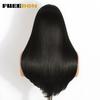 FREEDOM Straight Synthetic Lace Front Wigs For Women 9x6 Pre Plucked Layerd Wig 24" Ombre Brown Wear And Go Glueless Lace Wigs