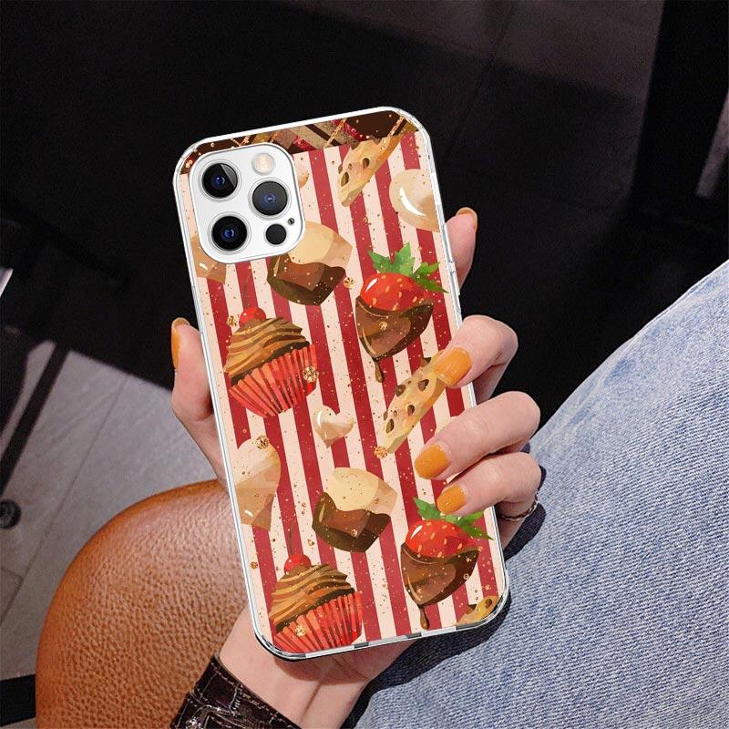Macaron Ice Cream Cake Doughnut Phone Case For iPhone 17 Air 16 Pro Max 16E 15 + 14 Plus 11 12 13 Mini 7 8 SE Gift Print Cover F
