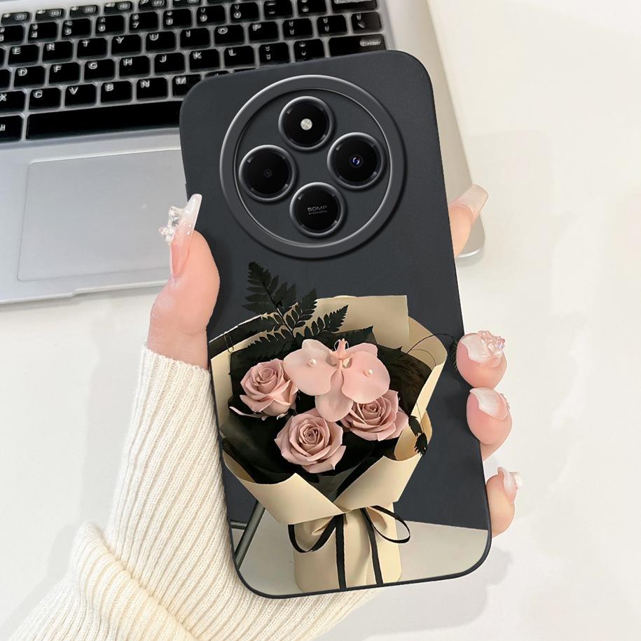 For Xiaomi Redmi 14C 4G Case Poco C75 Fashion Cherry Rose Flower Soft Silicone Cover On Redmi14C Bumper Redmi A4 A3 Pro 5G Funda