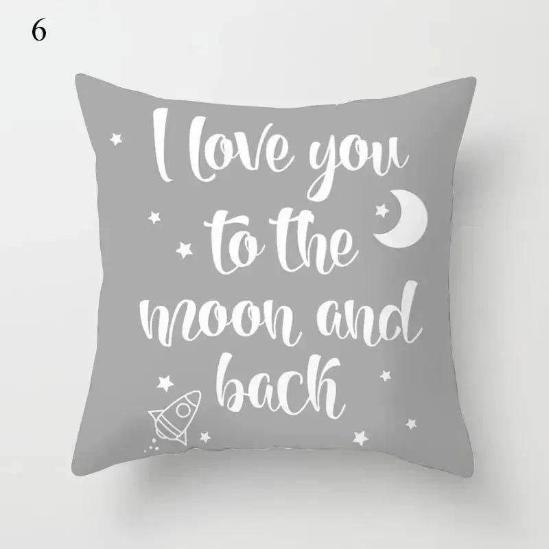 Simple Cartoon Cloud Moon Star Pattern Luxury Home Decorative Pillowcase Cushion Cover Living Room Sofa Cushion Cover