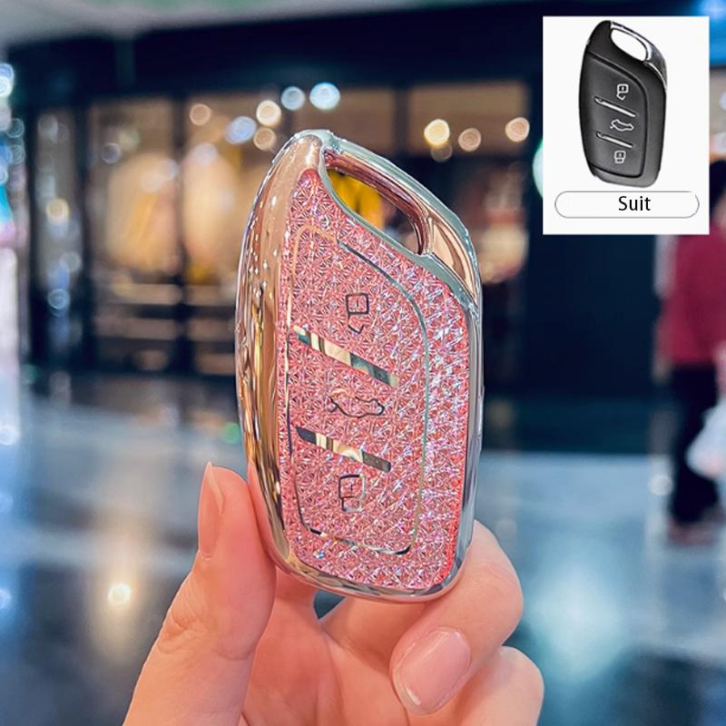 Diamond Pink Style For Mg Zs Hs Gt Mg4 Mg5 Mg6 Plus Ve Zx Ehs Ezs Remote Smart Car Key Case Cover Fob Accessories