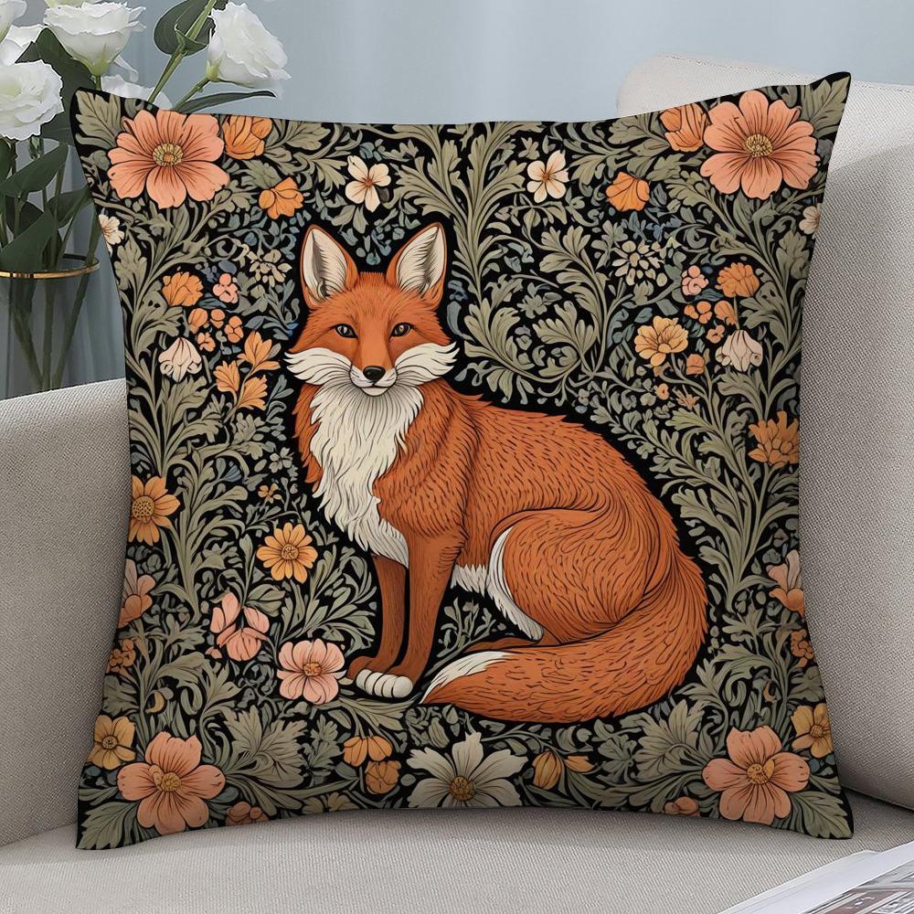 W-William M-Morris Art Fox Pillow Case Pillow Covers Sofa Decorative Gift Home Printing Cushion Cover