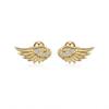 Vintage Zircon Angel Wing Earrings for Women - Luxurious Cross Design Ear Bone Stud