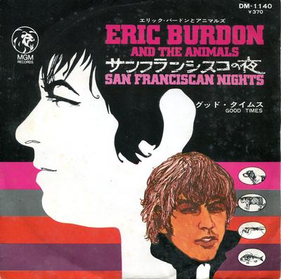 7inch Record ERIC BURDON  THE ANIMALS  San Franciscan Nights  Good Times DM1140 MGM 1967 Japan Rock Used