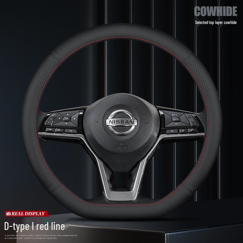 Echte Lederlenkradabdeckung für Nissan Sylphy, Teana, Qashqai, Sunny, Tiida