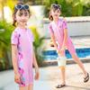 Girls' Floral One-Piece Swimsuit - Cute Polyester Summer Swimwear 2025