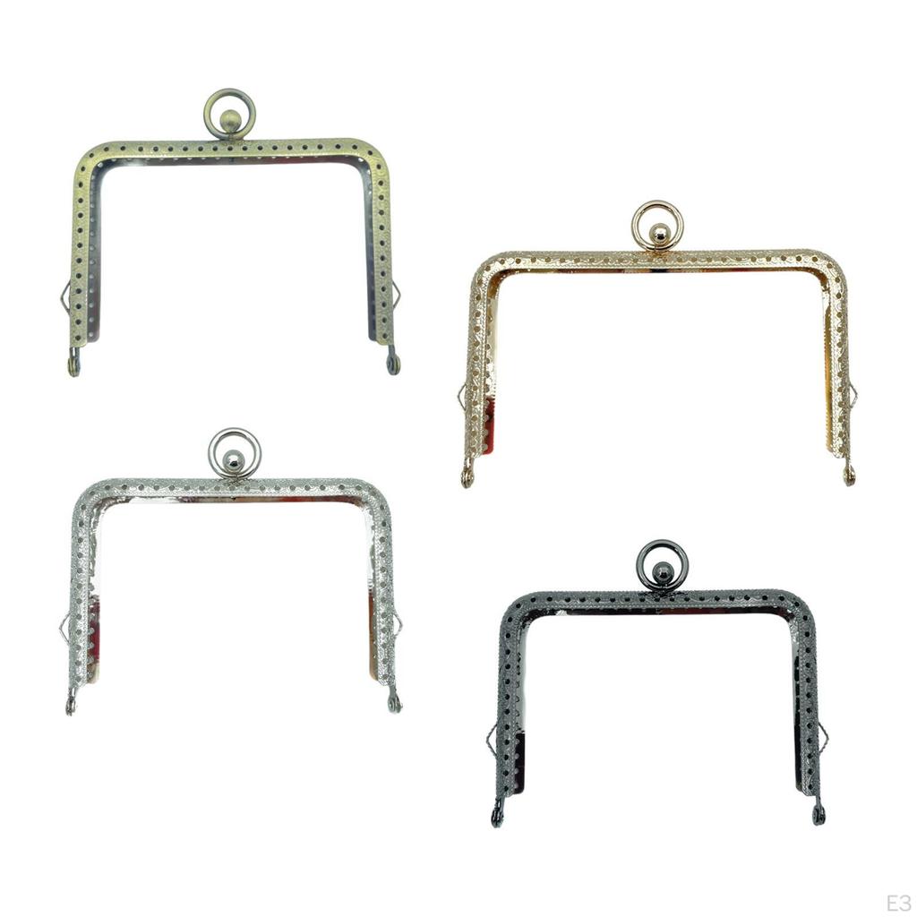 Embossed Metal Bag Handles Sewing Brackets Purse Frame Clasp Luggage Hardware DIY Accessory