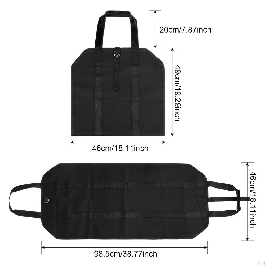 Brennholz-Tragetasche mit Griffen, verstellbarem Holzgurt, Halterung für
