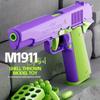 Non-Firing 1911 Toy Gun Replica - Purple and Green with Yellow Accents, Plastic Body, Includes Bullets - Safe Outdoor Play Handgun Model, Gun Toy
