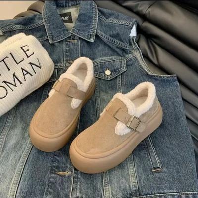Platform Women's Fluffy Shoes Autumn and Winter New Comfortable Plush Warm Versatile Snow Cotton Shoes