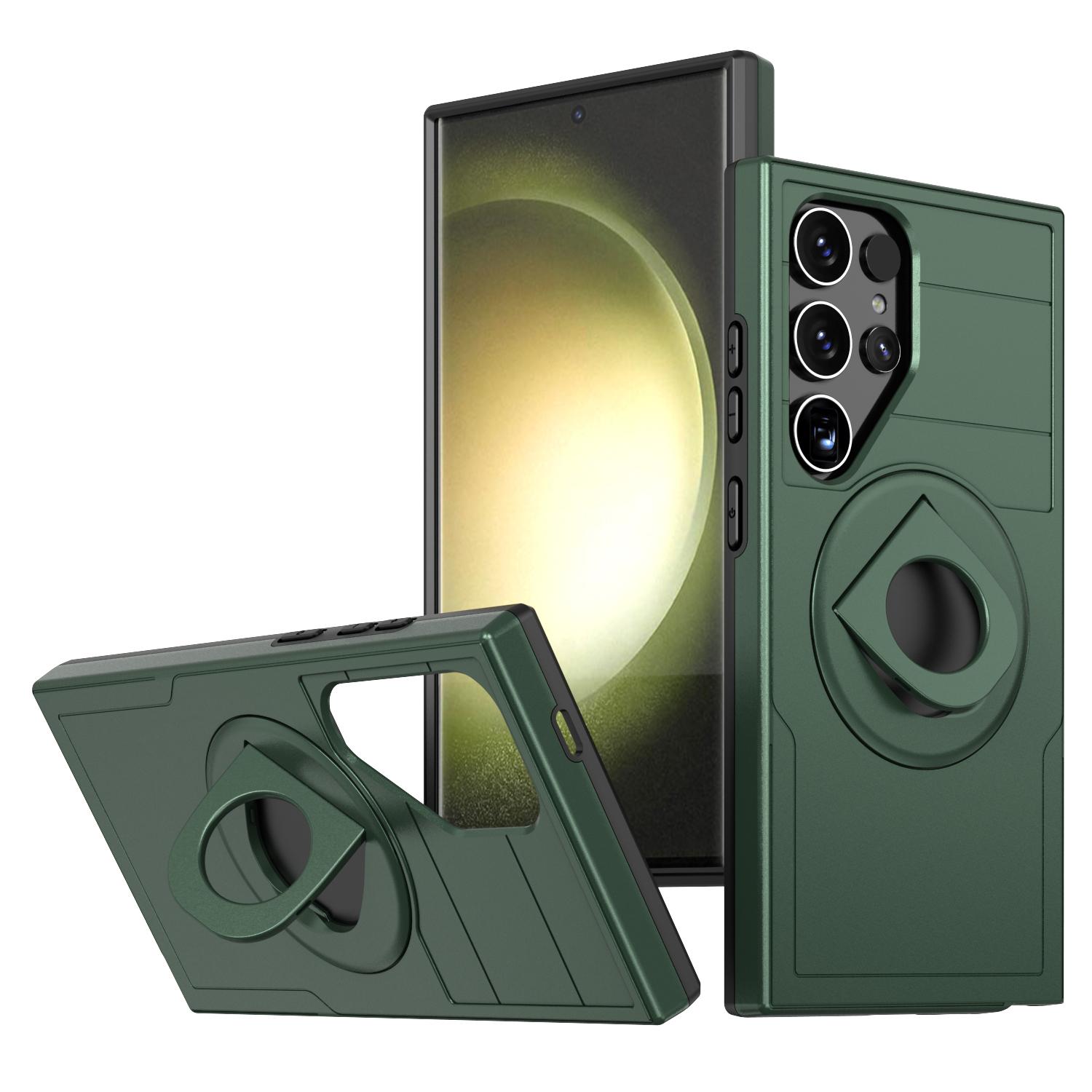 

Магнитный чехол для Samsung Galaxy S25 Ultra, сдвижная шторка для камеры Camshield, ТПУ+ПК, подставка, чехол для телефона Blackish Green