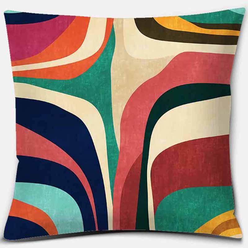 Abstract colorful wildflower mountain geometric square pillowcase home decoration car sofa cushion covercmcm 40x40cm