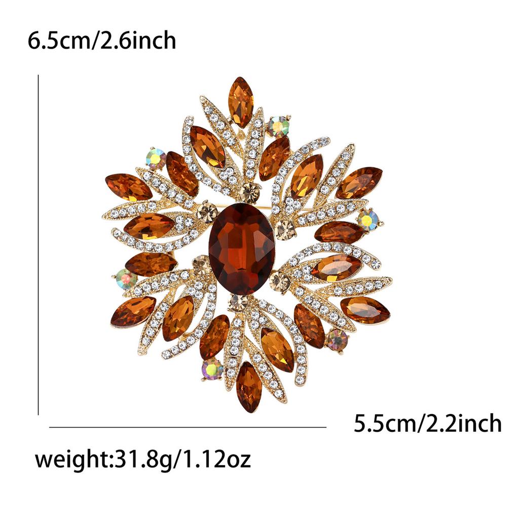 Women Glass Brooch Rhinestone Shining Boutique Decoration Badges Pins