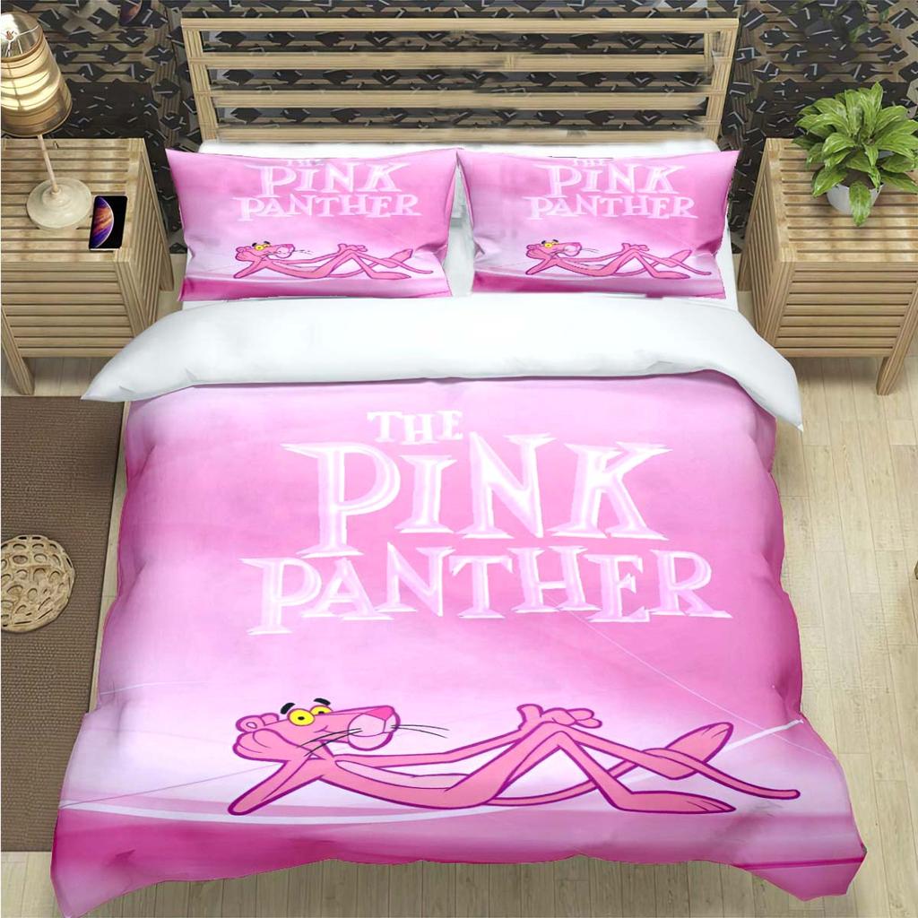 Comforter Crayon Pinkpanther Print Bedding Sets Bed Supplies Set Comforter Set Teens Girls Cartoon Twin Single Kid Gift