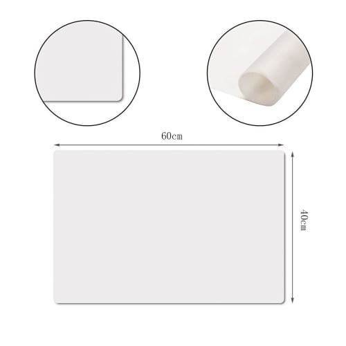 Eshinny Large Silicone Rubber Mat, 60x40cm, Insulation and Protection, Heat Resistant -40C-230C (1 Clear Sheet)